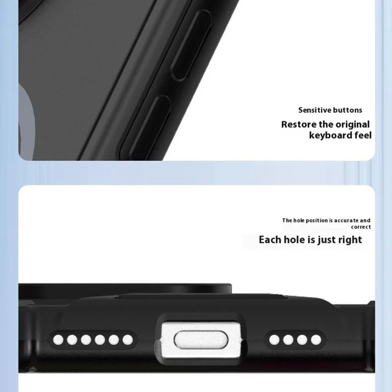 For iPhone 16 Pro Max Case TPU + PC Heat Dissipation Phone Cover Support Wireless Charging - Black