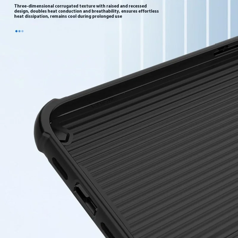 For iPhone 16 Pro Max Case TPU + PC Heat Dissipation Phone Cover Support Wireless Charging - Black