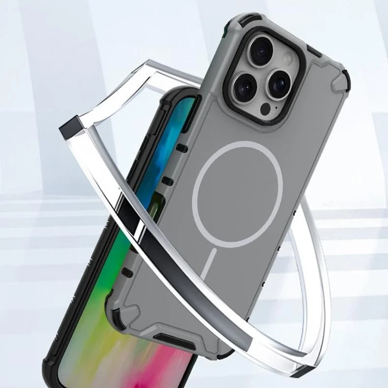 For iPhone 16 Pro Max Case TPU + PC Heat Dissipation Phone Cover Support Wireless Charging - Red