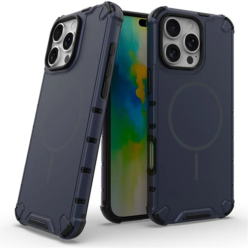 Funda para iPhone 16 Pro Max de TPU + PC con Disipación de Calor, Compatible con Carga Inalámbrica - Azul Oscuro