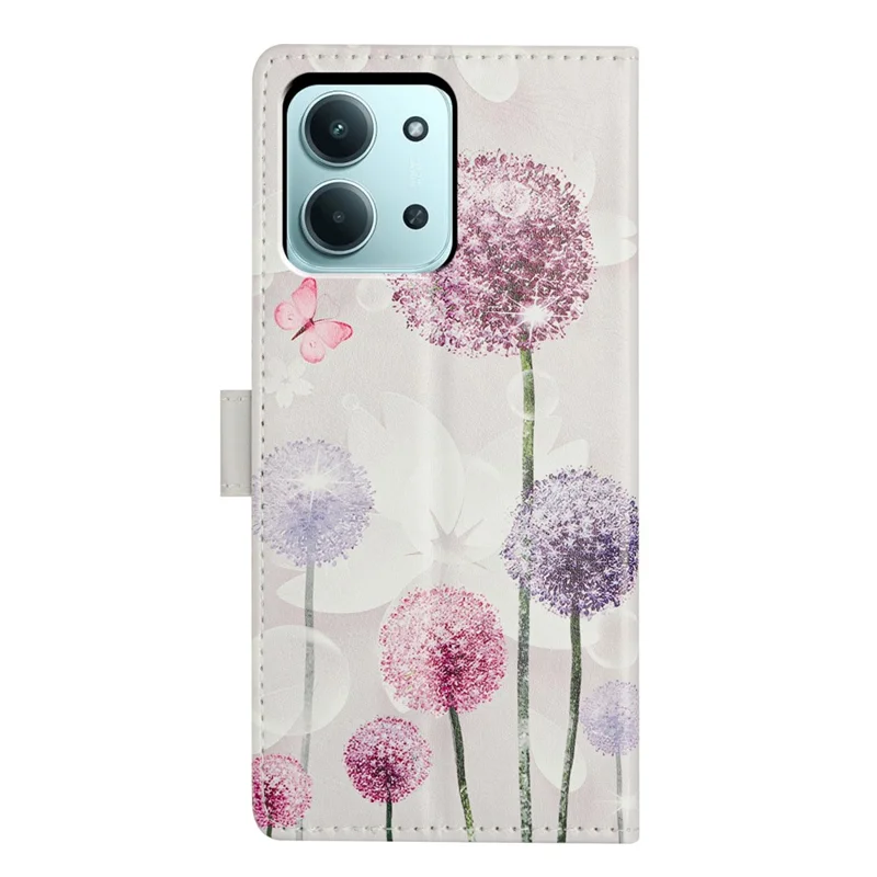 Cover a portafoglio con supporto e stampa a motivi per Xiaomi Redmi 15C 5G / 15C 4G (173mm) con cinturino - Tarassaco