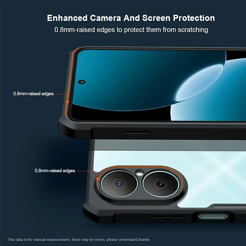 XUNDD Für Huawei Nova Y73 4G Hülle Stoßfeste TPU + Acryl Transparente Rückseite Handyhülle