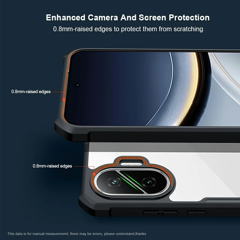 XUNDD Per Xiaomi Redmi Turbo 4 Pro 5G / Poco F7 5G Cover Antiurto TPU + Acrilico Trasparente Custodia Posteriore per Cellulare