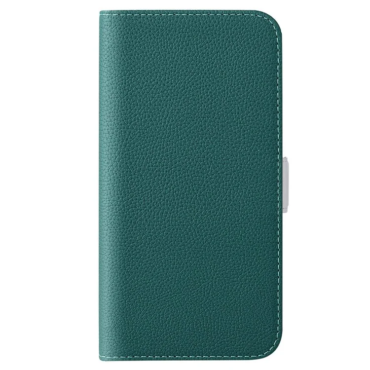 Para Samsung Galaxy S23 Plus Litchi Texture PU Leather Case de Cañón Candy Color Phone Stand Cover de Billetera - Verde Oscuro