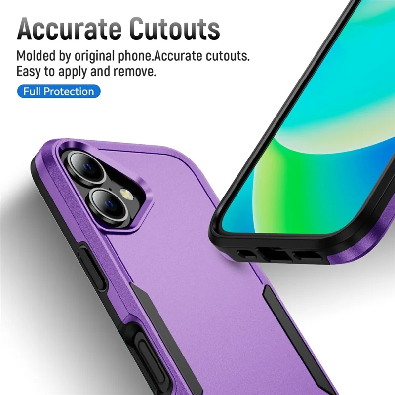 For iPhone 17 Case PC + TPU Military Grade Drop Protective Phone Cover - Purple + Black