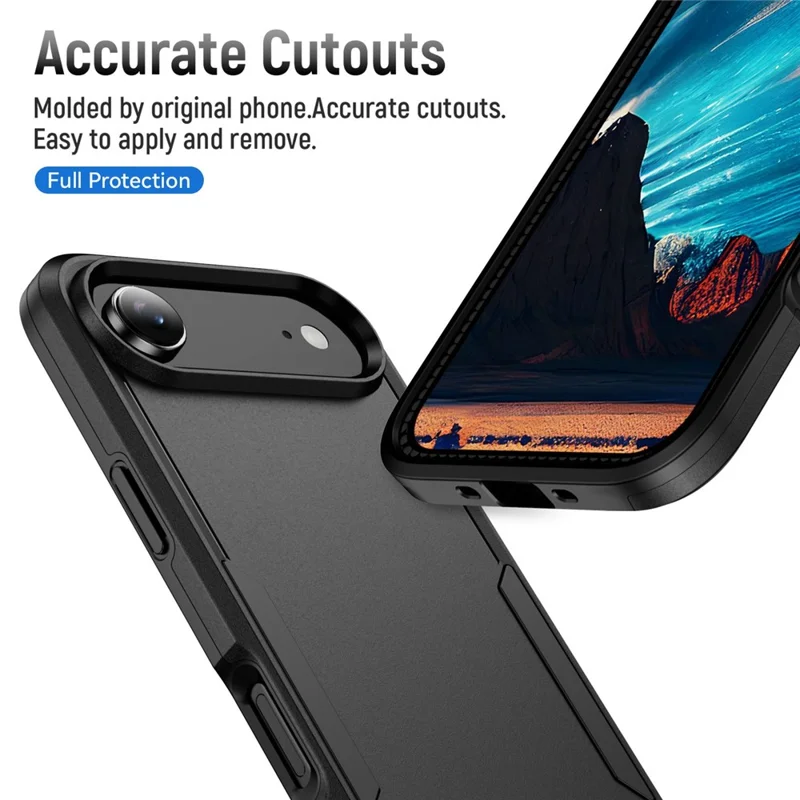 For iPhone Air Case PC + TPU Military Grade Drop Protective Phone Cover - Black