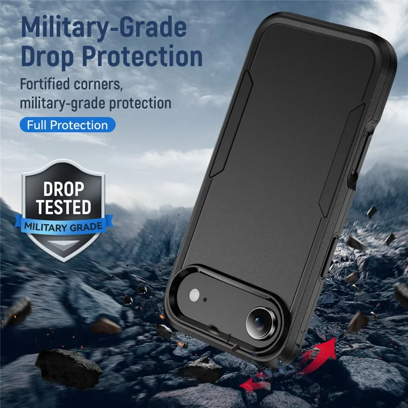 For iPhone Air Case PC + TPU Military Grade Drop Protective Phone Cover - Black