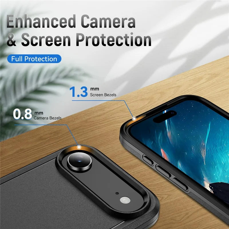 For iPhone Air Case PC + TPU Military Grade Drop Protective Phone Cover - Black