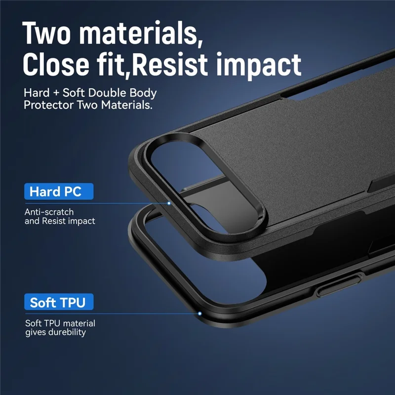 For iPhone Air Case PC + TPU Military Grade Drop Protective Phone Cover - Black