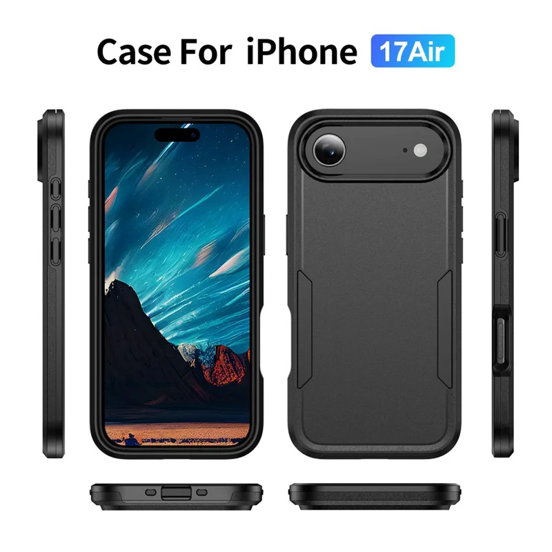 For iPhone Air Case PC + TPU Military Grade Drop Protective Phone Cover - Black