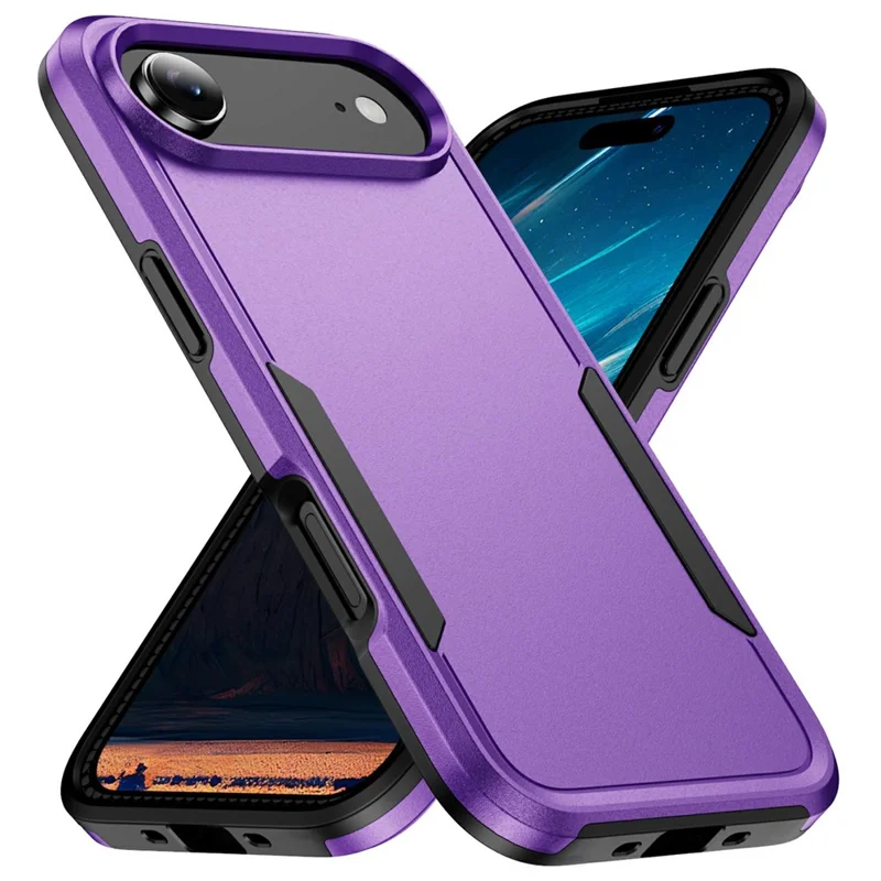 For iPhone Air Case PC + TPU Military Grade Drop Protective Phone Cover - Purple + Black