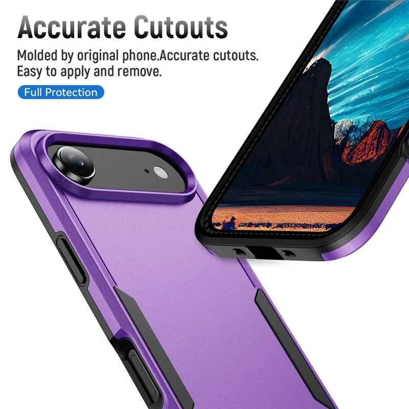 For iPhone Air Case PC + TPU Military Grade Drop Protective Phone Cover - Purple + Black