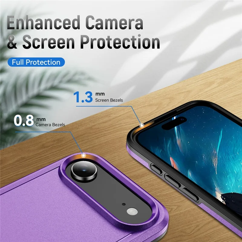 For iPhone Air Case PC + TPU Military Grade Drop Protective Phone Cover - Purple + Black