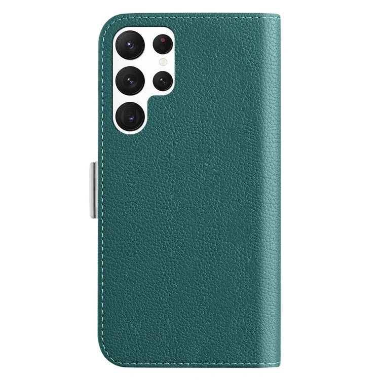 Para Samsung Galaxy S23 Ultra Candy Candy PU Cuero Teléfono Drop a Prueba - Verde Oscuro