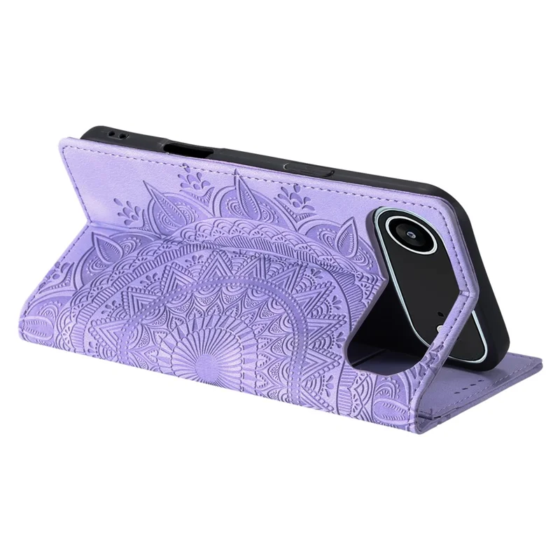 For iPhone 17 Air Case Magnetic Closing Leather Phone Cover Pattern Imprinted - Purple