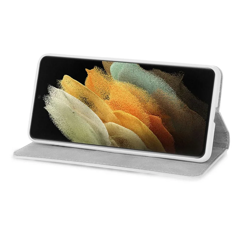 Para Samsung Galaxy S23 Ultra Glitter Bling Splicing Design PU Leather Shockproof Case Phone Wallet Stand Protective Cover with Hand Strap - Black