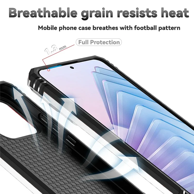 For Xiaomi Redmi Note 14 4G (164.84mm) Case PC + TPU Phone Cover with Lens Protection Kickstand - Silver