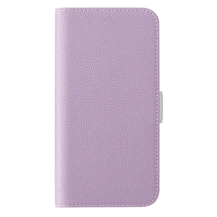 Para Google Pixel 7 5G Litchi Texture PU Leather Case de Protección Completa Candy Color Teleting Cover With Stand - Púrpura Ligera