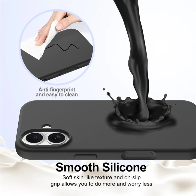 For iPhone 17 Case Compatible with MagSafe Anti-Drop Liquid Silicone Phone Cover - Black