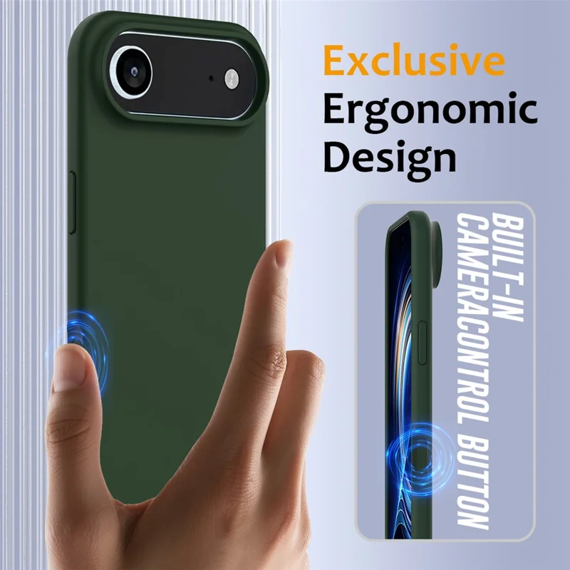 For iPhone Air Case Compatible with MagSafe Anti-Drop Liquid Silicone Phone Cover - Dark Green