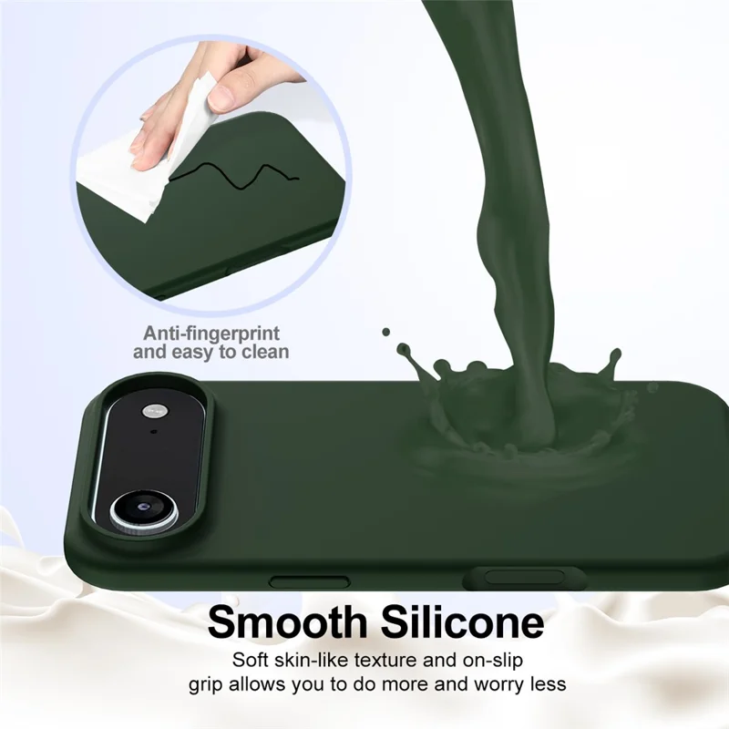 For iPhone Air Case Compatible with MagSafe Anti-Drop Liquid Silicone Phone Cover - Dark Green