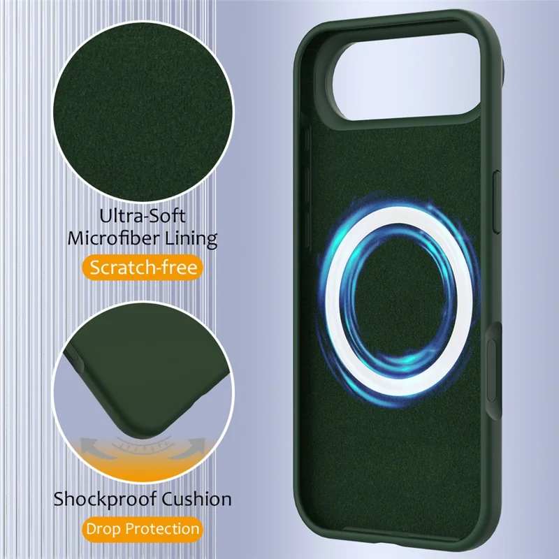 For iPhone Air Case Compatible with MagSafe Anti-Drop Liquid Silicone Phone Cover - Dark Green