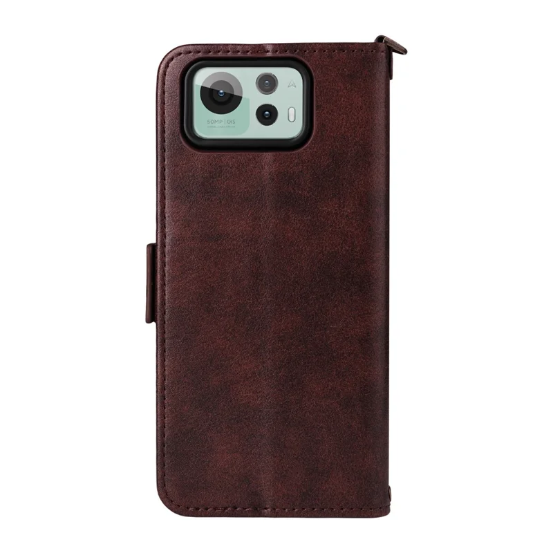 Para Asus Zenfone 12 Ultra 5G Capa de Couro Fecho Magnético Carteira Suporte para Telefone com Alça Transversal - Marrom
