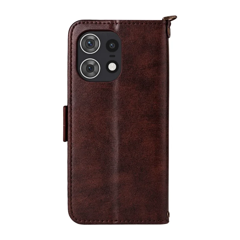 For Motorola Edge 50 Pro 5G Leather Case Magnetic Closure Wallet Stand Phone Cover with Crossbody Strap - Brown