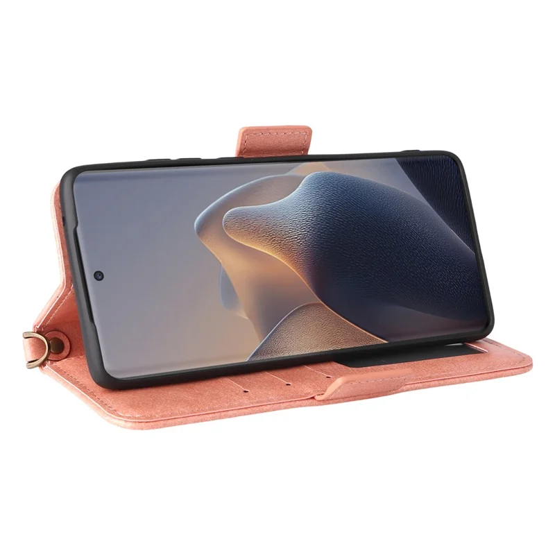 Per Motorola Edge 60 Fusion 5G Cover in Pelle con Chiusura Magnetica Portafoglio Supporto Telefono con Cinturino Trasversale - Rosa