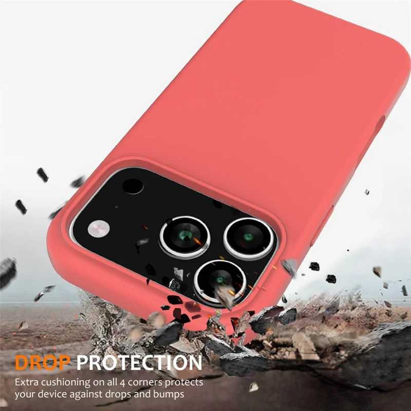 For iPhone 17 Pro Case Compatible with MagSafe Anti-Drop Liquid Silicone Phone Cover - Hot Pink