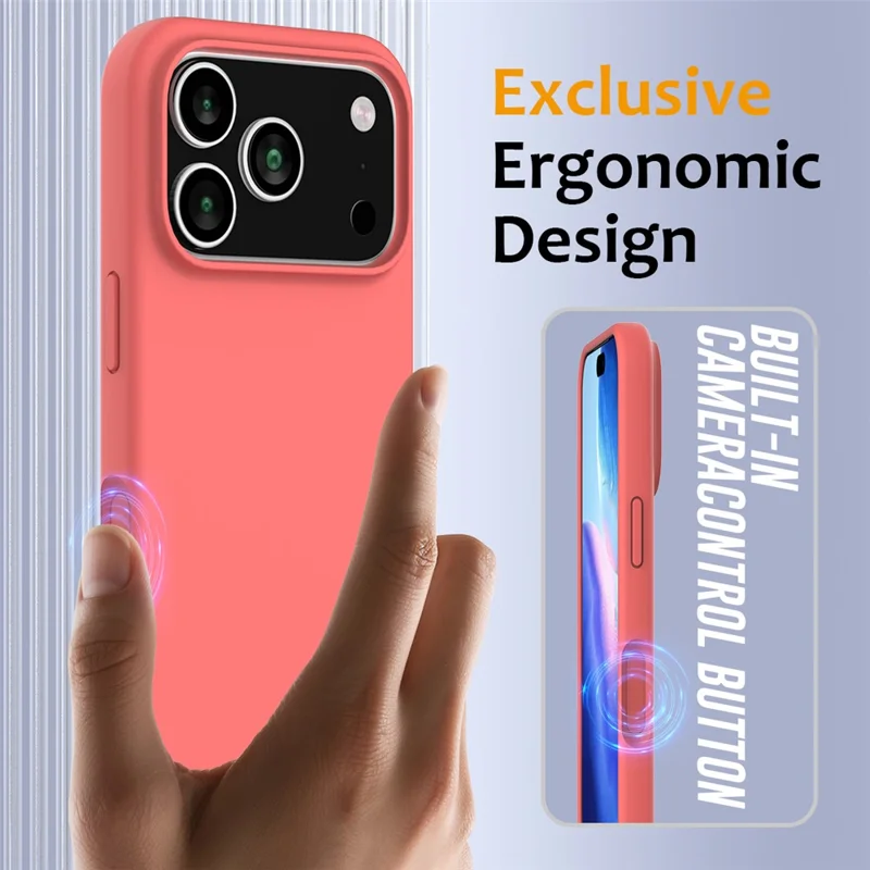 For iPhone 17 Pro Case Compatible with MagSafe Anti-Drop Liquid Silicone Phone Cover - Hot Pink