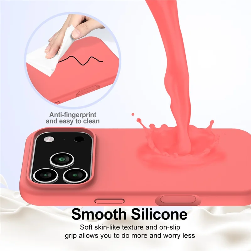 For iPhone 17 Pro Case Compatible with MagSafe Anti-Drop Liquid Silicone Phone Cover - Hot Pink