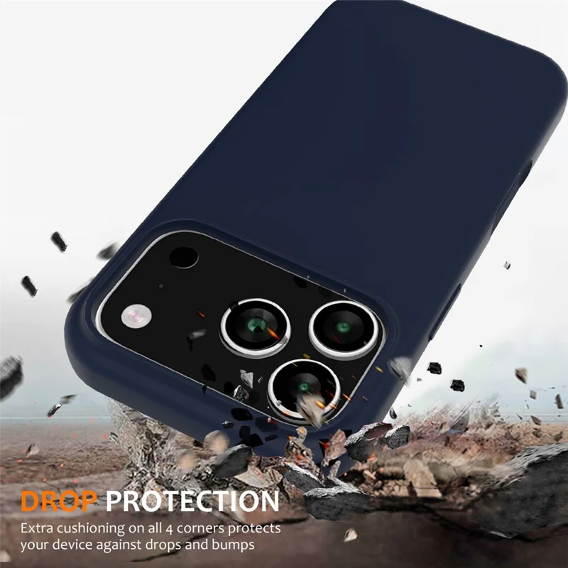 For iPhone 17 Pro Case Compatible with MagSafe Anti-Drop Liquid Silicone Phone Cover - Dark Blue