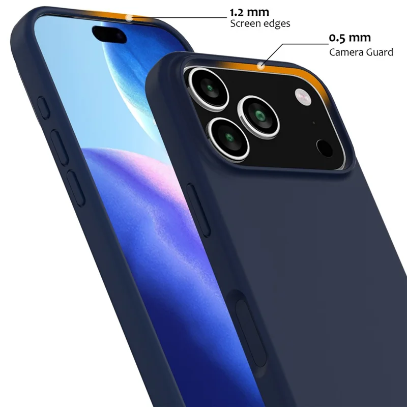 For iPhone 17 Pro Case Compatible with MagSafe Anti-Drop Liquid Silicone Phone Cover - Dark Blue