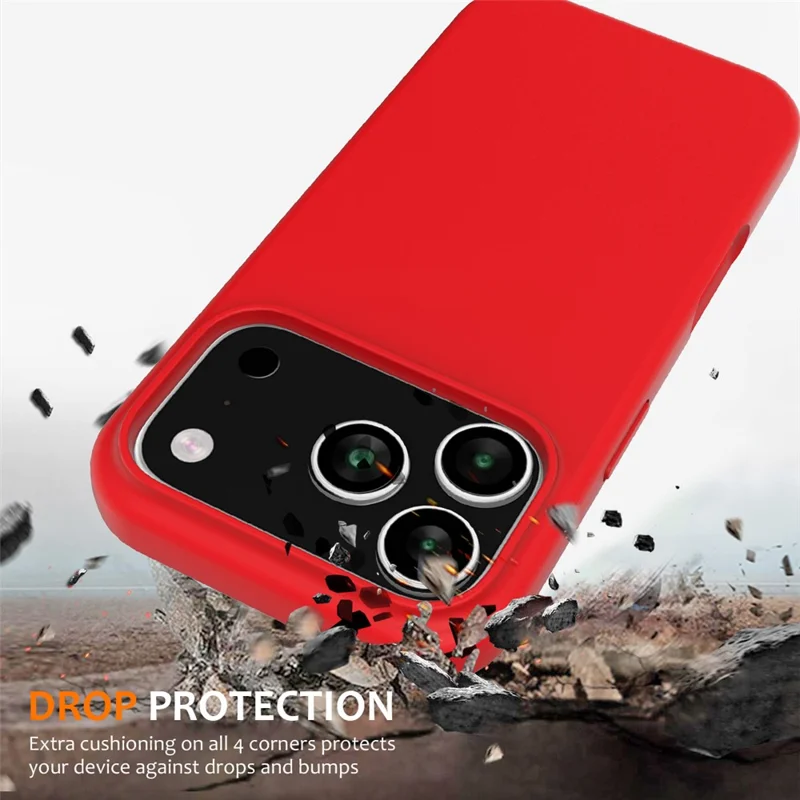 For iPhone 17 Pro Case Compatible with MagSafe Anti-Drop Liquid Silicone Phone Cover - Red