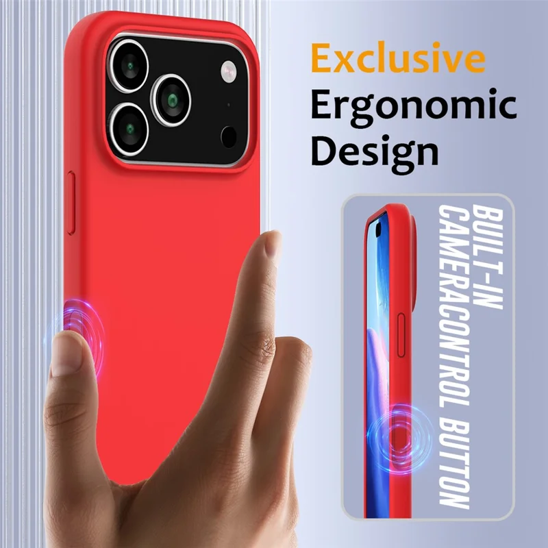 For iPhone 17 Pro Case Compatible with MagSafe Anti-Drop Liquid Silicone Phone Cover - Red
