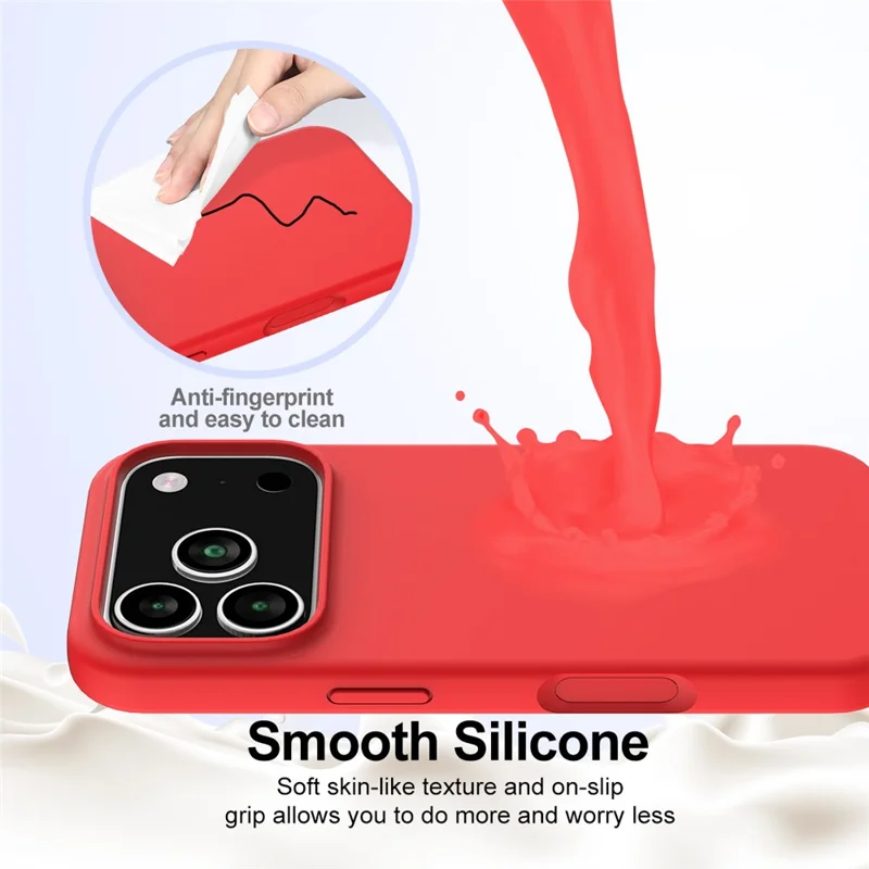 For iPhone 17 Pro Case Compatible with MagSafe Anti-Drop Liquid Silicone Phone Cover - Red