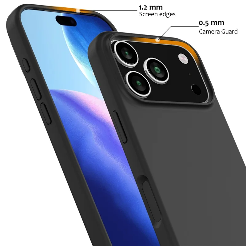 For iPhone 17 Pro Max Case Compatible with MagSafe Anti-Drop Liquid Silicone Phone Cover - Black