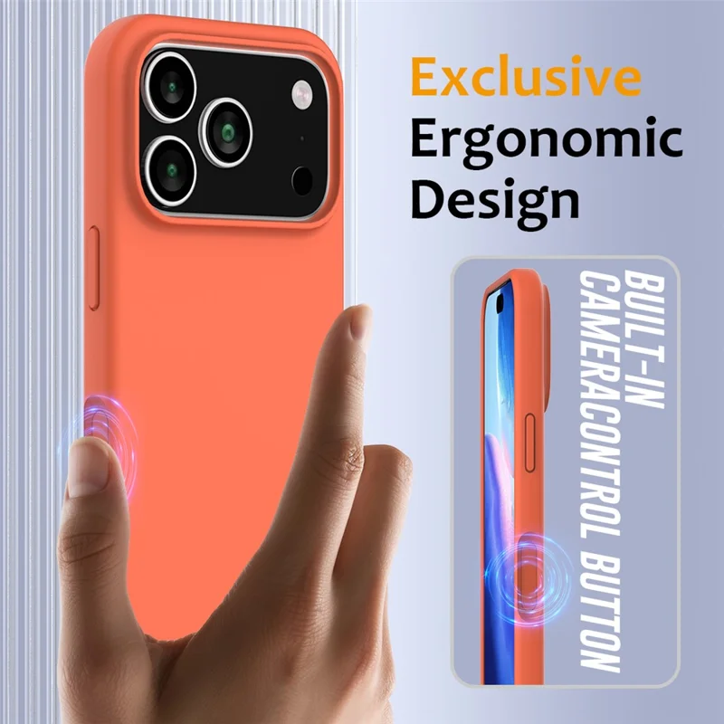 For iPhone 17 Pro Max Case Compatible with MagSafe Anti-Drop Liquid Silicone Phone Cover - Orange