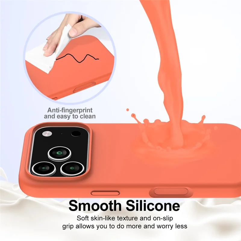 For iPhone 17 Pro Max Case Compatible with MagSafe Anti-Drop Liquid Silicone Phone Cover - Orange