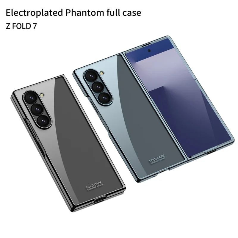 GKK für Samsung Galaxy Z Fold7 5G Hülle Elektroplattierung Hartkunststoff-Panzerglas-Handyhülle mit Bildschirmschutzfolie - Grün