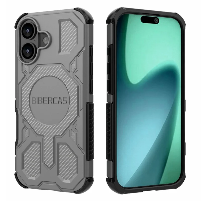 BIBERCAS J-16 Series For iPhone 17 Case Compatible with MagSafe Anti Drop TPU + PC Phone Cover - Grey