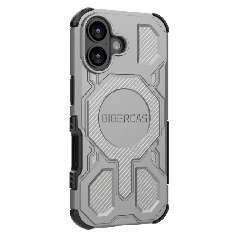 BIBERCAS J-16 Series For iPhone 17 Case Compatible with MagSafe Anti Drop TPU + PC Phone Cover - Grey