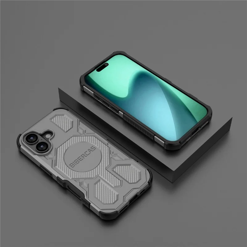 BIBERCAS J-16 Series For iPhone 17 Case Compatible with MagSafe Anti Drop TPU + PC Phone Cover - Grey