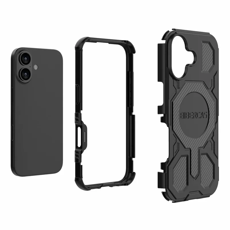 BIBERCAS J-16 Series For iPhone 17 Case Compatible with MagSafe Anti Drop TPU + PC Phone Cover - Grey