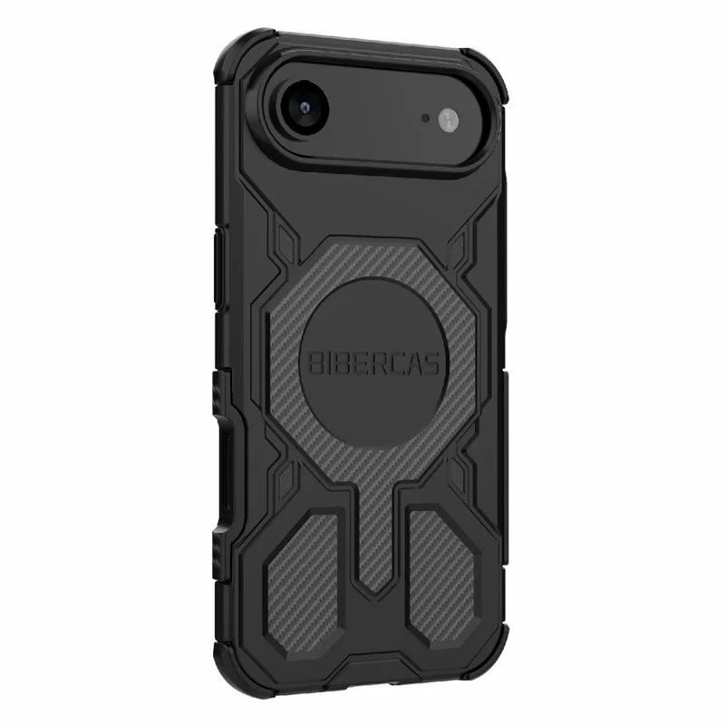 BIBERCAS J-16 Série Capa de Ar para iPhone 17 Compatível com MagSafe Antiderrapante TPU + Capa de Celular PC - Preto