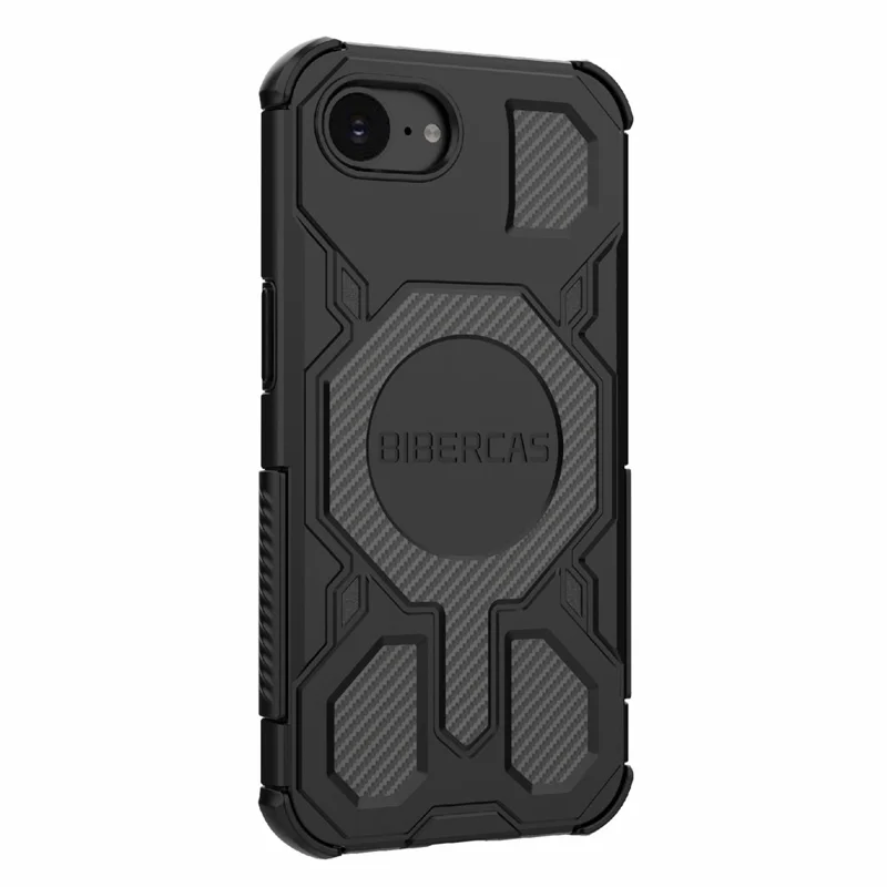 BIBERCAS For iPhone 16e Case Compatible with MagSafe Anti Drop TPU + PC Phone Cover - Black
