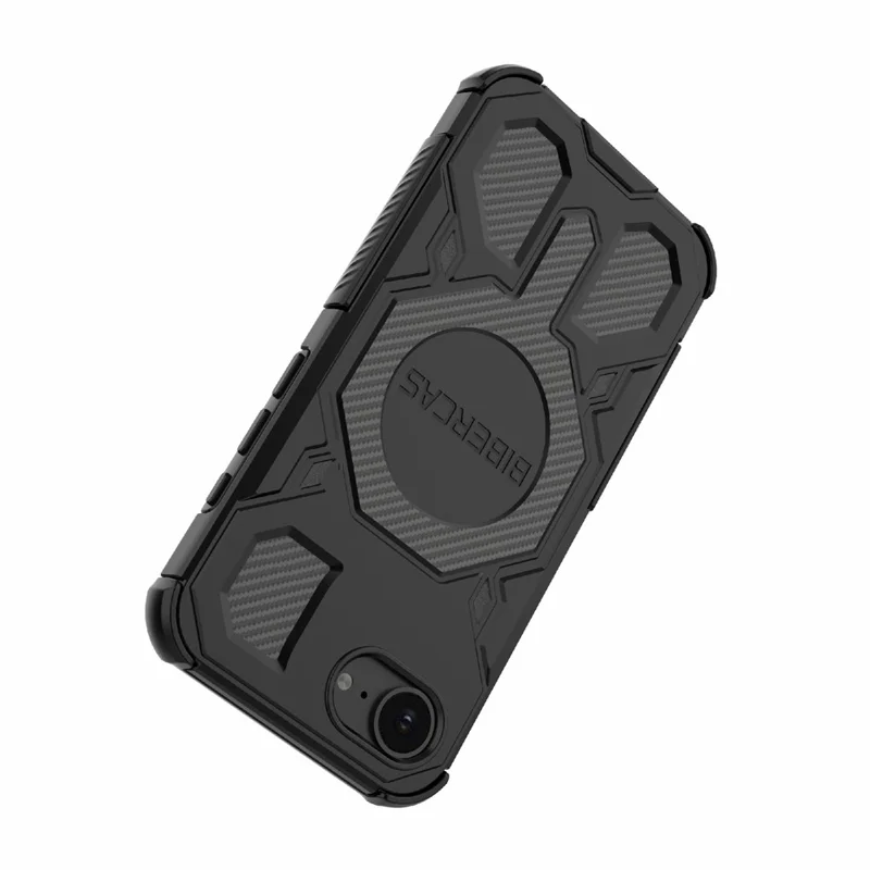 BIBERCAS For iPhone 16e Case Compatible with MagSafe Anti Drop TPU + PC Phone Cover - Black