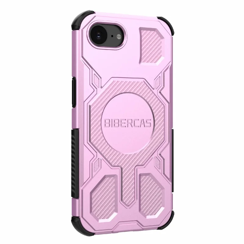 BIBERCAS Serie J-16 Custodia per iPhone 16e Compatibile con MagSafe Antiurto TPU + Custodia per telefono in PC - Rosa