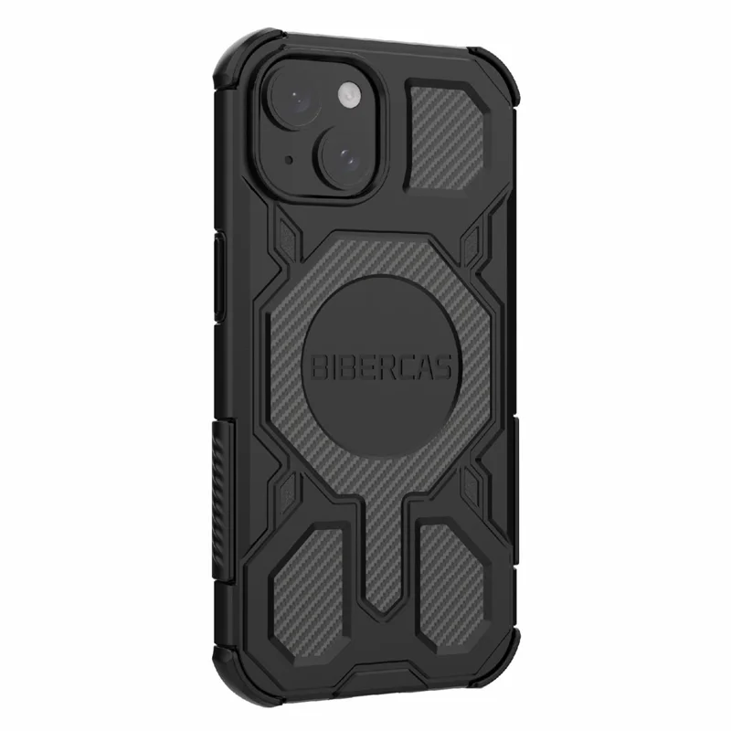 BIBERCAS J-16 Series For iPhone 15 Case Compatible with MagSafe Anti Drop TPU + PC Phone Cover - Black